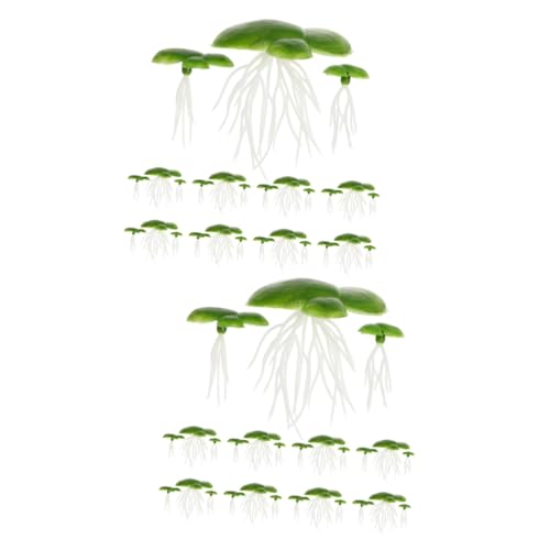 Yardwe 2 Sets Simulierte Wasserlinsen Pflanze Künstliche Pflanzen Dekoratives Gras Schwimmende Wasserlinsen Aquarium Wasserlinsenblätter Wasserlinsen Künstliche Wasserlinsen