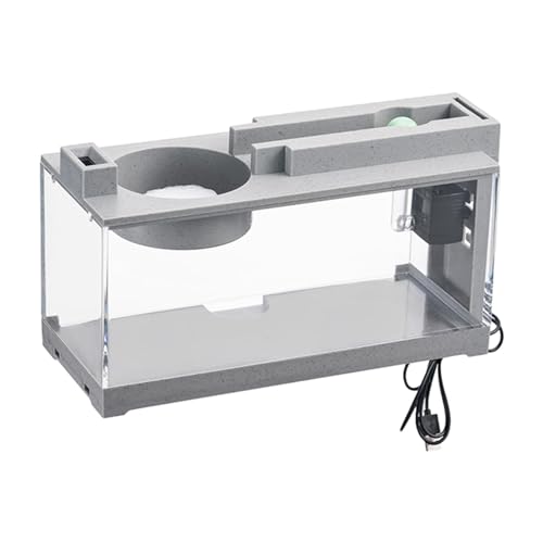 Kleines Aquarium, transparentes Aquarium, kleines Aquarium, modernes leises Desktop-Fischbecken mit Luftpumpe für Seetang, Desktop-Fischschale für Garnelen