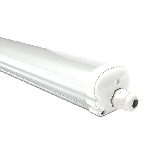 HOFTRONIC - LED Feuchtraumleuchte 150cm IP65-48W 5760 Lumen - 4000K Neutralweiß - Verknüpfbar - Kellerleuchte, Nassraumleuchte - Feuchtraum Wannenleuchte