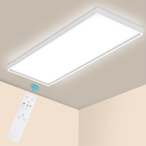 Epicflare LED Deckenleuchte 58x20x2.8 cm LED Panel mit Fernbedienung 2700K - 6500K Led Deckenleuchte Flach Warmweiß Kaltweiß für Wohnzimmer Schlafzimmer Küche Badezimmer