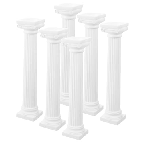 6 Stück Römische Säule Modell Aquarium Römische Säule Kleine Säule Statuen Griechische Säulen Säulen Römische Säule Blumenvase Griechische Säulen Kerzenhalter Römische