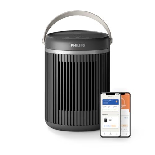 Philips 3000 Series Energy Efficient Connected Fan Heater 2000W, bis zu 50% Energieeinsparung mit EcoAI, leise 24 db(A), 5 Sicherheitsfunktionen, 45°-Oszillation, dunkelgrau (CX3120/01)