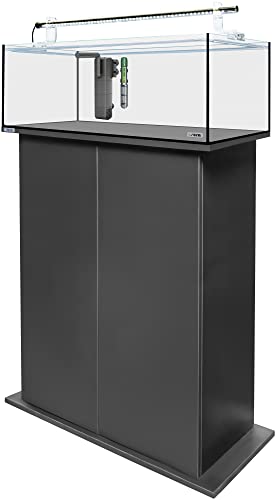 sera AquaTank 96 L mit Acryl Holder und 100 cm Unterschrank Black, Aquarium ein Komplettset mit LED Beleuchtung, Innenfilter und Heizer