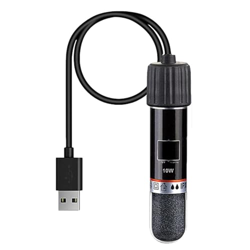 GERUI USB Aquarium Heizung 10W Mini-Aquarium Heizstab Mit Thermostat,Thermostat Aquarium Schildkrötenheizung für kleine Aquarien Für Salzwasser Und Süßwasser