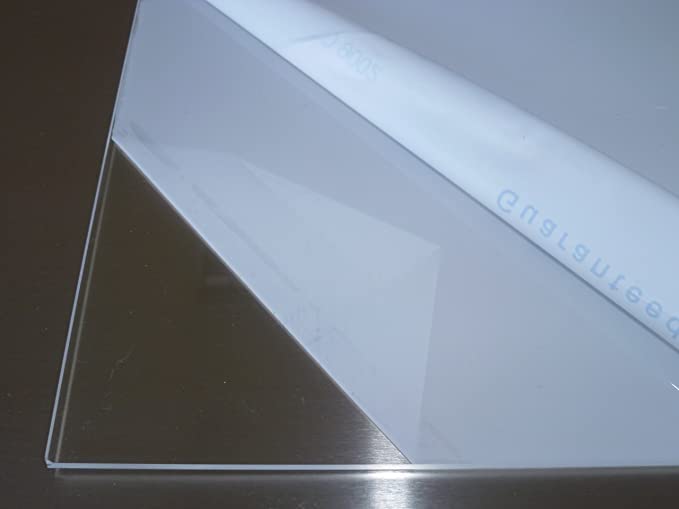 B&T Metall Acrylglas PMMA XT Platte transparent, UV-beständig, beidseitig foliert | 4,0 mm stark | Standardformat Größe 30 x 60 cm (300 x 600 mm)