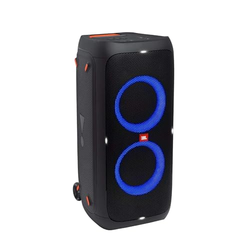 JBL PartyBox 310 in Schwarz – Trag- und rollbarer Bluetooth Party-Lautsprecher mit Lichteffekten – Spritzwassergeschützte, mobile Musikbox mit Akku