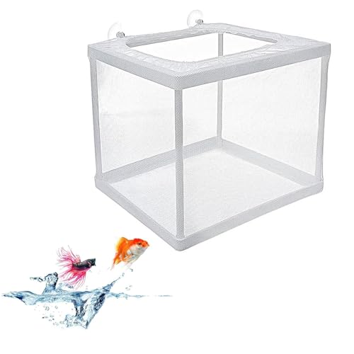 Aquarium Fische Brutkasten,Zuchttanks Mit Saugnapf,Ultrafeines Aufzuchtbecken,Aquarium Züchter Trennnetz,Aquarium Netz Breeding Box,Ablaichkasten Isolation Netz,Für Fische Garnelen Brutkasten,Kiuiom