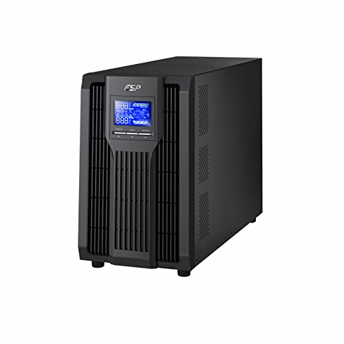 FSP Fortron Champ Tower 3k, echte Doppelwandler Online-USV,3000 VA / 2700 W, bis 300VAC, mit USB, RS-232,Eingangsleistungsfaktor-Korrektur, Generator kompatibel, Transfer Zeit 4 ms (Typical)