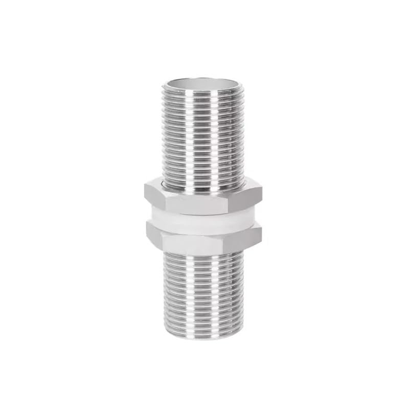 YLQUXEUV 1/4' 3/8' 1/2' 3/4' 1' Male Full Thread 304 Stainless Steel Water Tank Aquarium Pipe Fitting Coupling Connector Joint(BSP1I2-Length 50mm)