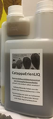 Catappa-Leaves.de Aquaristik Naturprodukte Import & Export Flüssige Seemandelbaumblätter + Erlenzapfen CatappaErlenLIQ Konzentrat für 10000 Liter Wasser für Garnelen und Fische