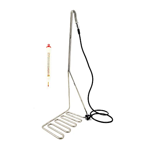 Flächentauchsieder aus Edelstahl mit hochwertigem Thermometer 3300 Watt mit 230V Stecker