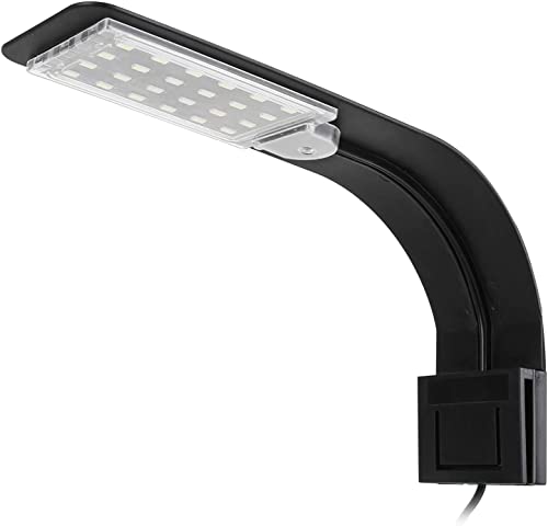 Aquarium LED Beleuchtung Licht, CJBIN Ultradünnes Clip-on Aquarium Lampe mit Weiß und Blaulicht, 10W LED Aquarienleuchte mit EU-Stecker, 24 LEDs Aquarium Licht für Aquarium und Fische Tank Beleuchtung