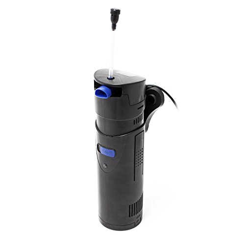 SunSun CUP-807 Aquarium Innenfilter 700 l/h 4in1 Filter mit Pumpe für Aquarium, UVC Klärer und Sauerstoffschlauch, mit Filterschwamm und Bioballs