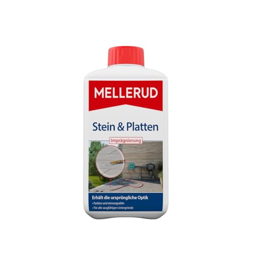 MELLERUD Stein & Platten Imprägnierung | 1 x 1 l | Langanhaltender Schutz vor Schmutz und Nässe von saugfähigen Untergründen im Innen- und Außenbereich