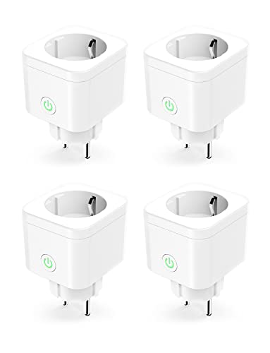 Refoss WLAN Steckdose Zeitschaltuhr Steckdose 4er Pack Smart Alexa Steckdose mit Fernbedienung, Smart Home WiFi Steckdose mit Sprachsteuerung, Smart Plug Funktioniert mit Alexa, Google