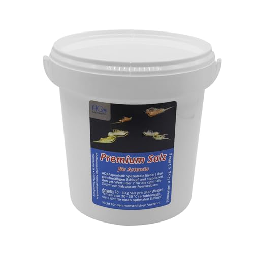 AQ4Aquaristik Premium Salz für Artemia, Salinenkrebse, Salzwasser Feenkrebse, schnell löslich, mit Mineralstoffen, 1.000g