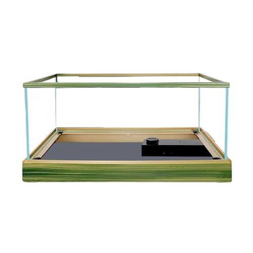 Kleines Aquarium, Transparent Glass Aquarium with Decorative Border Living Room Office Ornamental Glass Aquarium Desktop Transparent Fish Tank Turtle Tank, Aquarium(50x31x23.5cm)