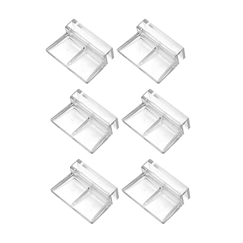 Glasabdeckungs-Clips für Aquarien,Unterstützung Halter Glasabdeckungs Clips,Glasabdeckung Clip Unterstützung Halter für Aquarien,Acryl-Clips universale Halterungen für randlose Aquarien,6mm*6Stück