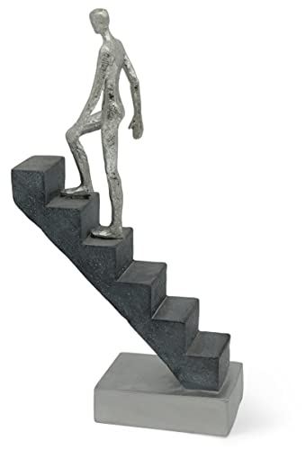 FeinKnick Dekofigur “Top of The Rock” - Dekoration als Motivation & Symbol für Erfolg aus Marmorit 29cm - Moderne Figur als Statue für Deko Wohnzimmer, Schreibtisch Deko & Büro - Skulptur Deko modern