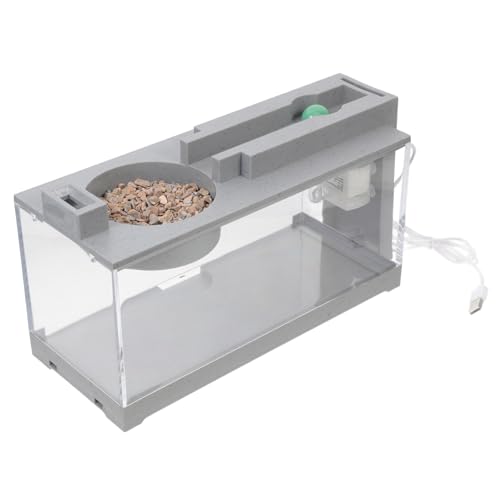 ROMISBABA Mikro-Aquarium Fischbehälter Büro-Schreibtisch-Aquarium Starterkits Für Kleine Aquarien Kleines Aquarium Selbstreinigendes Aquarium Desktop-Mini-fischglas Betta-Terrarium Grey Abs