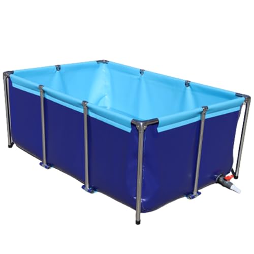 ZXNANA PVC-Leinen-Aquarium-Schwimmbecken mit Ablassventil, temporärer Wasserspeichertank für Salzwasserfische – 0,7-mm (150 * 100 * 80cm)