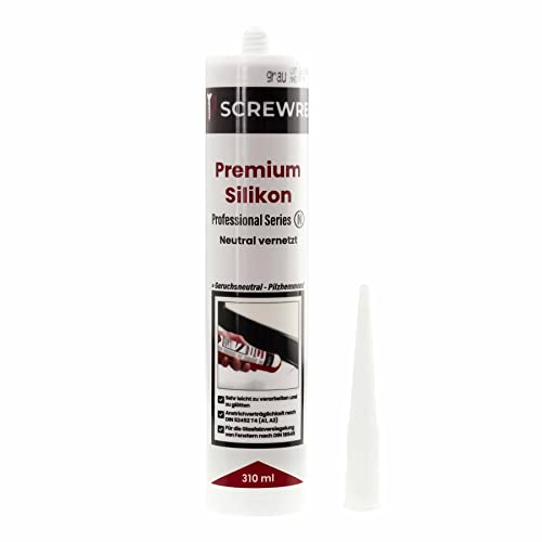 SCREW REBEL - Premium Silikon - geruchsfrei - neutralvernetzend - 310 ml Kartusche (Transparent)