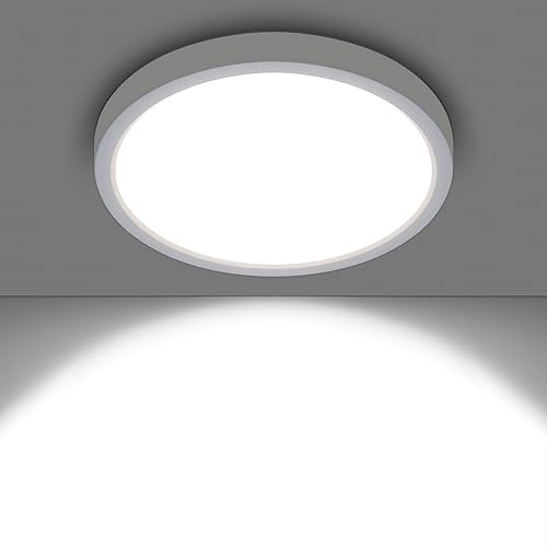 MROOYI LED Deckenleuchte Flach Rund 15W, Deckenlampe Panel für Schlafzimmer Badezimmer Wohnzimmer Keller Balkon, Decke Lampe 1800LM 5000K Kaltweiß, Ø180*H25mm (1 Stück)