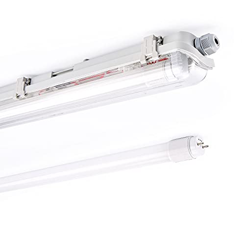 NCC-Licht LED Feuchtraumleuchte Eco Wannenleuchte 150cm 1 x 22W T8 Röhre 2200lm Neutralweiß 4000K IP65