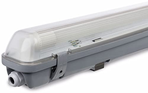 Müller-Licht LED-Feuchtraumleuchte 60 cm für höchsten Lichtkomfort - schönes neutralweißes Licht (4000 K) für optimale Arbeitsbeleuchtung - 1 x 10 W LED-Röhre - IP65 - grau 20800189
