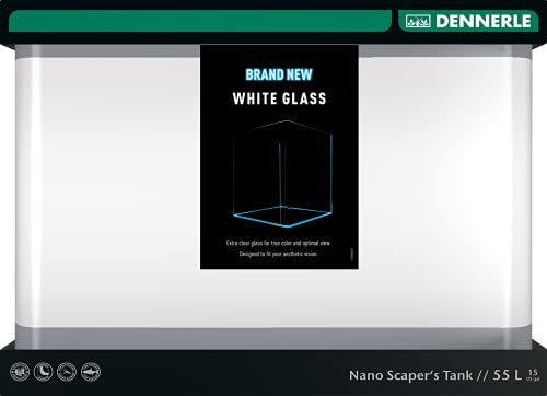 Dennerle 3930 Nano Tank White Glass - 55 Liter - Aquascaping Aquarium - 45 x 36 x 34 cm