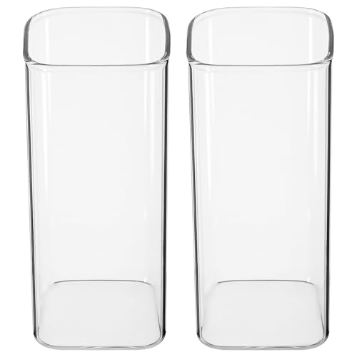 2 Quadratische Glasbecher Im Japanischen Stil Getränkebecher Highball-Gläser -Whisky-Becher Trinkgläser Für Biersaft Milch 400 Ml