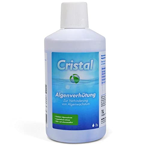 Cristal Effektiver Algenschutz 1 Liter Algenmittel flüssig Algenvernichter Algenverhütung Verhindert Algenwachstum pH-neutral Algizid Algezid Algen Pool