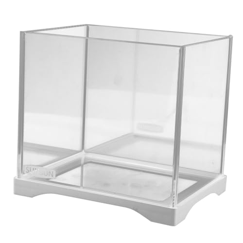 Milisten Kleines Fischbecken Wasserpflanzvase Hydroponisches Pflanzenterrarium Betta-fischschale Kleine Aquariumvase Desktop-aquarienbecken Mini-Aquarium Würfel-Aquarium Transparent Glas