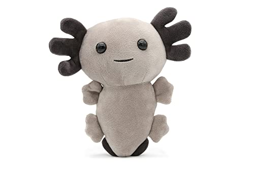 Axolotl Echse Molch Kuscheltier Figur Plüsch Tintenfisch Spiel Puppe XL 20 cm Plüschtier (grau schwarz)