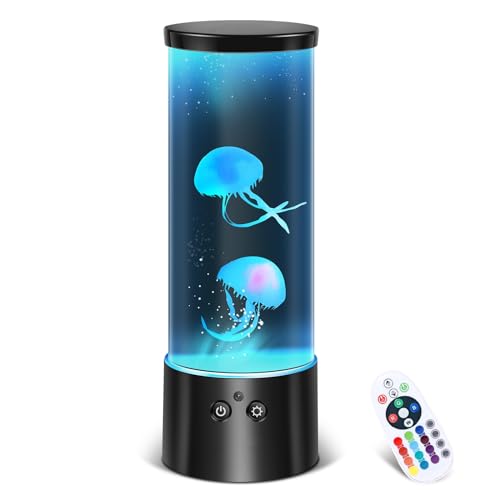 SZMDLX Quallen Lavalampe,Dimmbar LED Jellyfish Lamp,Aquarium LED Tank Mood Lampe mit Quallen 16 Farben 4 Lichtmodi Jellyfish Lava Lamp mit Upgrade-Fernsteuerung für Kinder Erwachsene