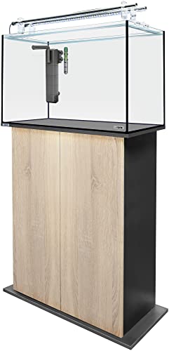 sera AquaTank 160 L mit Acryl Holder und 100 cm Unterschrank Sonoma Oak, Aquarium ein Komplettset mit LED Beleuchtung, Innenfilter und Heizer