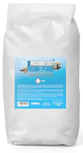 MICROBE-LIFT Resin-Pure - 25 L - Effektives Mischbettharz/Vollentsalzer entfernt effizient Silikat, Nitrat und TDS aus dem Aquariumwasser, optimal für den Einsatz mit Resinfiltern an Osmoseanlagen