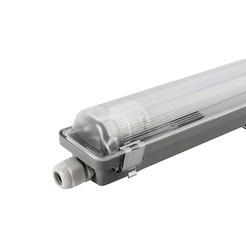 Ledvion LED Feuchtraumleuchte 150CM | 15 Watt | 6500Kelvin | 2400 Lumen | IP65 | Inkl. LED Röhre von 160 Lumen Pro Watt | Mitt Befestigungselemente aus Edelstahl | Mehr Als 20.000 Stunden