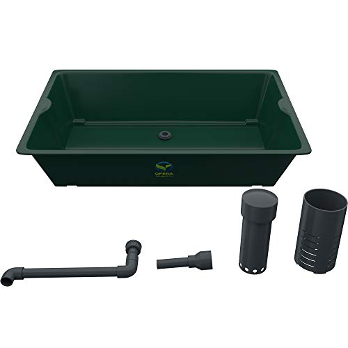 OFERA Aquaponic System Grow Bed [Hydrokultur Set] mit stromfreier Bell Siphon Entwässerung für Aquaponik Anlage oder Aquarium (Ebbe-Flut-System), Grow Set