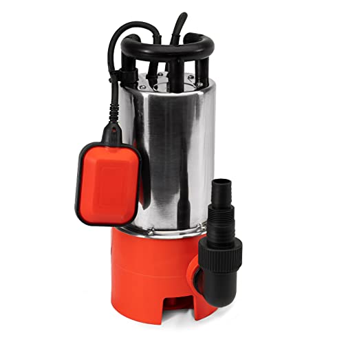 Grafner Schmutzwasserpumpe 1100 Watt bis 20000 l/h Förderleistung, Ø35mm Fremdkörper, Schwimmschalter, Tragegriff, Universalanschlüsse, Schmutzwasser Tauchpumpe