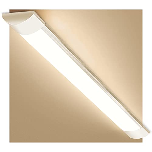 20W LED Feuchtraumleuchte Kellerlampe Leuchtstofflampe Deckenleuchte Röhre 60cm 2400LM Leuchtröhre 3200K Warmweiß Wannenleuchte Lichtleiste Leuchtstoffröhre für Badzimmer Wohnzimmer Werkstatt Keller