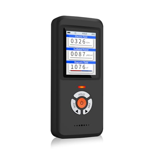 CHNADKS Verbessertes EMF-Messgerät, EF/MF/RF Meter, wiederaufladbarer Elektromagnetische Strahlungsdetektor, digitaler/Grafik EMF Strahlenmessgerät für Geisterjagd, Zuhause, Büro, Outdoor