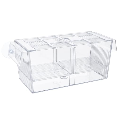 Pawfly Aufzuchtbecken Aquarium Acrylic Laichkasten für Aquarium mit Saugnäpfen Ablaichkasten Aquarium Groß für Babyfische Garnelen Betta Guppy und Platys