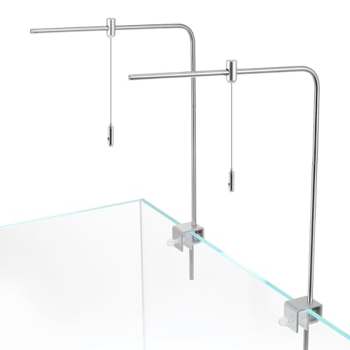 iplusmile Beleuchtung Halter für Aquarium 1Set Praktische Aquarium Licht Rack Universal Aluminium Legierung Fisch Tank Hängen Halterung (Silber)