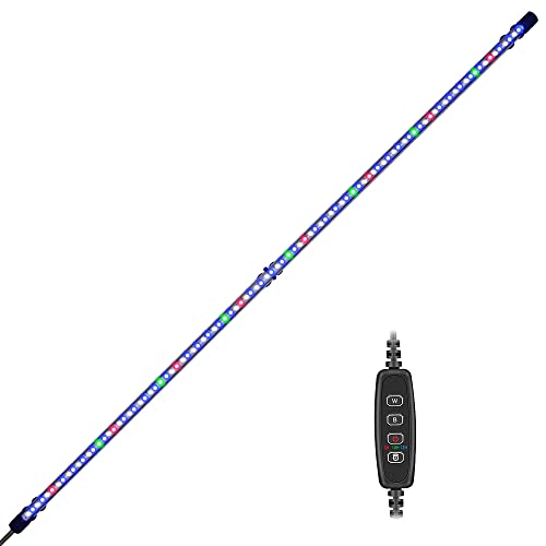 VARMHUS Tauchen Aquarium Licht,Aquarium LED Beleuchtung mit Timer Auto On/Off Dimm-Funktion,3 Lichtmodi Dimmbar,10 Helligkeitsstufen optional&3Stufen der Zeitschleifenfunktion 96LEDs-RGB 112cm