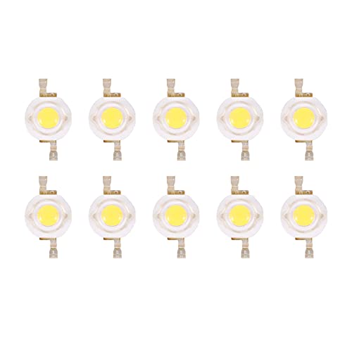 GOSIA 10 Stück hohe 2-polige 3 W warmweiße LED-Perlen-Emitter 100-110 lm