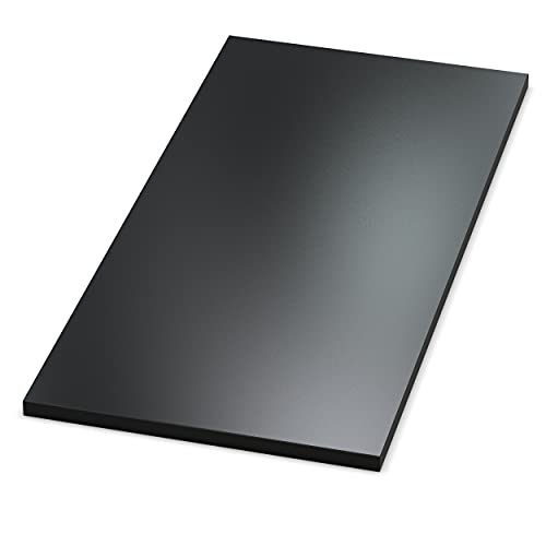 AUPROTEC Tischplatte 19mm schwarz 1200 mm x 600 mm Holzplatte melaminharzbeschichtet Spanplatte mit Umleimer ABS Kante Auswahl: 120x60 cm