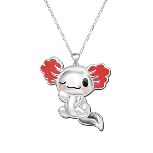 Niedliche Axolotl-Halskette für Mädchen und Jungen, Kristall-Anhänger, Halsketten, Geschenke, Schmuck, Geschenke für Mädchen, Tochter, Jungen, Sohn, Enkelin, Nichte, Geburtstag, Weihnachten