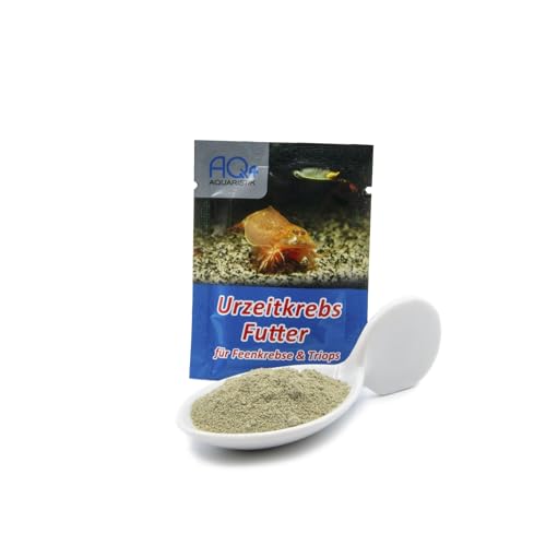 AQ4Aquaristik Futter für Urzeitkrebse (Triops, Feenkrebse, Artemia) -mit Anleitung- Aufzuchtfutter für Nauplien mit Chlorella Algen, pflanzlichen und tierischen Bestandteilen, Mineralstoffen, 5 g