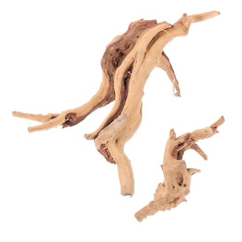 BUGUUYO 2St naturholz holzdeko Aquarienornament Driftwood schwemmholz Dekorationen aus Treibholz Aquariumdekorationen Unterwasser-Treibholz Dekorationen für Aquarienlandschaften hölzern